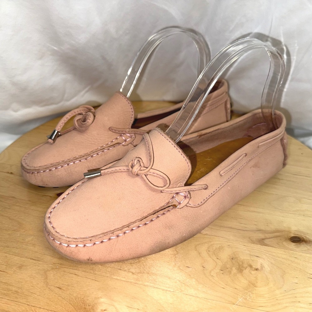 Mercanti Fiorentini Womens Blush‎ Pink Leather Driving Loafers MF-3200 Size 7.5B
